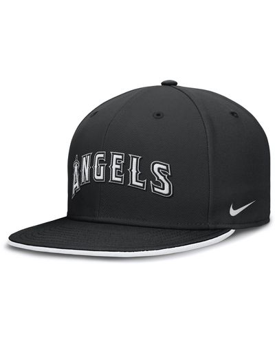 Nike Los Angeles Angels Primetime True Dri-fit Mlb Fitted Hat - Black