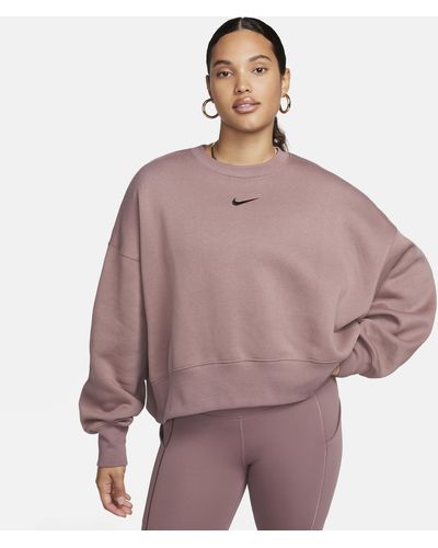 Nike Sportswear Phoenix Fleece Extra Oversized Sweatshirt Met Ronde Hals - Bruin