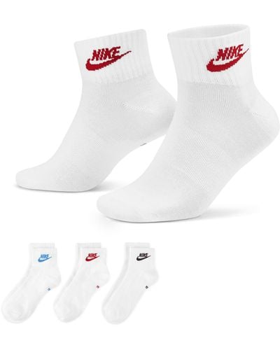 Nike Calze alla caviglia everyday essential (3 paia) - Bianco