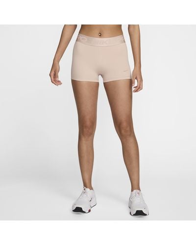 Nike Pro Mid-rise 3" Shorts - Natural