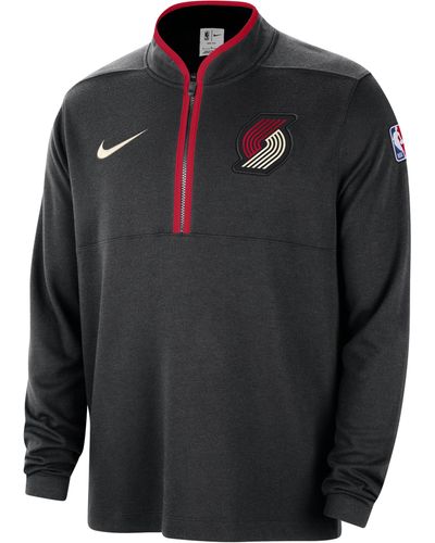 Nike Portland Trail Blazers 2023/24 City Edition Dri-fit Nba 1/2-zip Long-sleeve Top - Gray