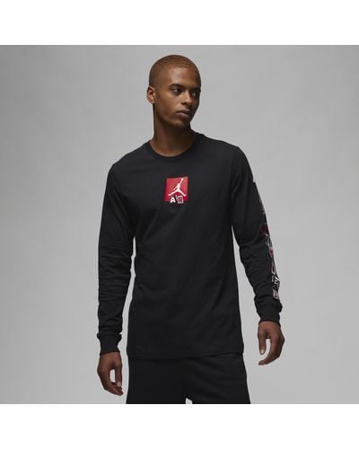 Nike Jordan T-shirt Met Lange Mouwen En Graphic - Zwart