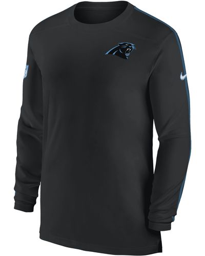 Nike Carolina Panthers Sideline Coach Dri-fit Nfl Long-sleeve Top - Black