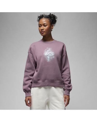 Nike Jordan Brooklyn Fleece Sweatshirt Met Ronde Hals - Paars