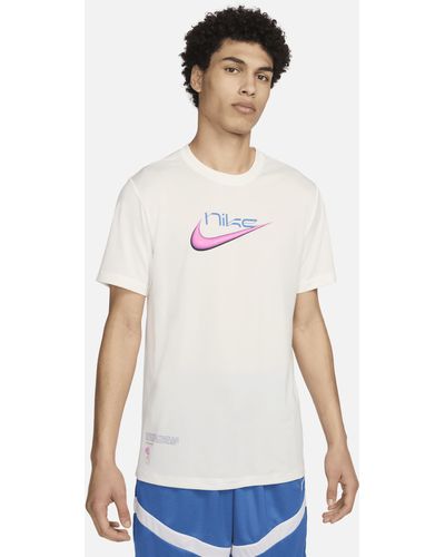 Nike T-shirt da basket dri-fit - Bianco