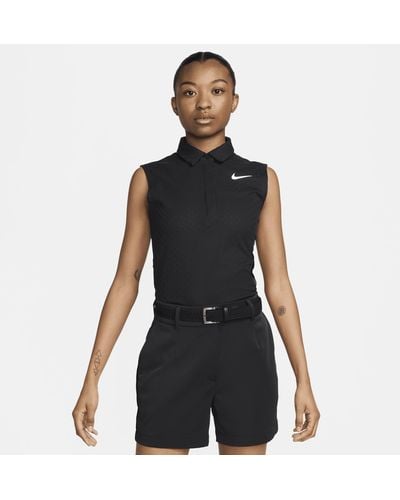 Nike Tour Dri-fit Adv Sleeveless Golf Polo - Black
