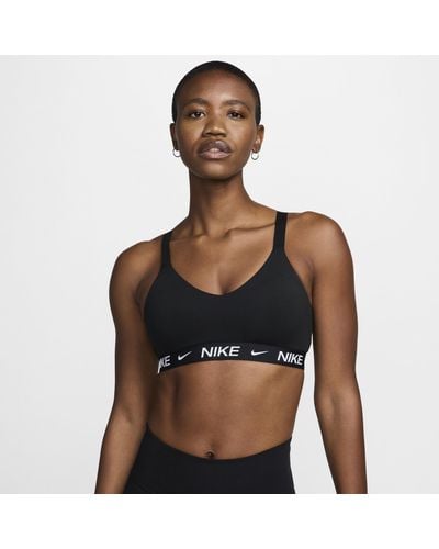 Nike Indy Medium-support Padded Adjustable Sports Bra Polyester - Black