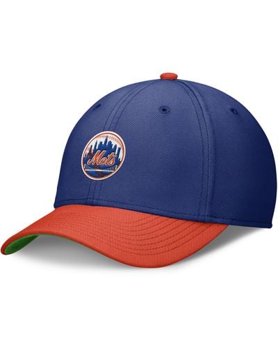 Nike New York Mets Rewind Cooperstown Swoosh Dri-fit Mlb Hat - Blue