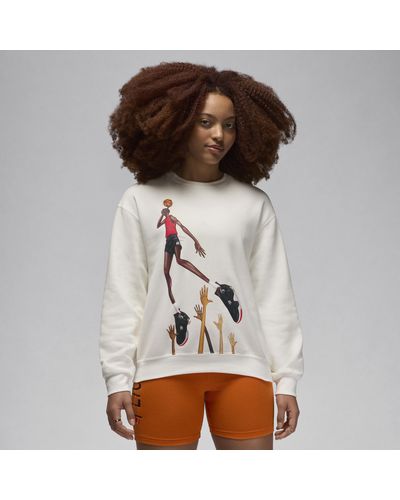 Nike Jordan Artist Series By Darien Birks Sweatshirt Van Fleece Met Ronde Hals - Bruin