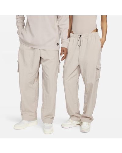 Nike Sportswear Essential High-rise Woven Cargo Pants In Brown, - Natural