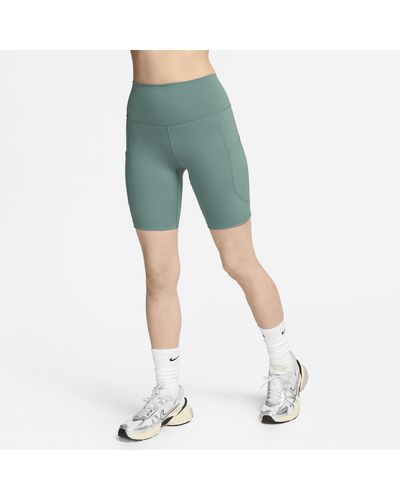 Nike One High-waisted 8" Biker Shorts With Pockets - Green