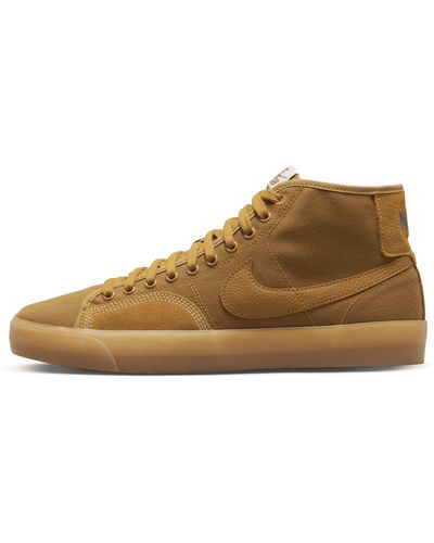 Nike Sb Blazer Court Mid Premium Skate Shoes - Brown