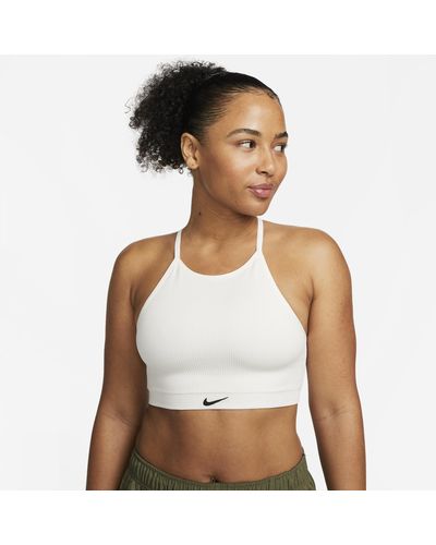 Nike Indy Seamless Ribbed Light-support Non-padded Sports Bra - White