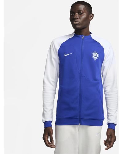 Nike Giacca da calcio in maglia con zip a tutta lunghezza atlético de madrid academy pro - Blu