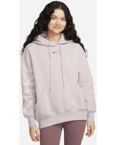 Nike Sportswear Phoenix Fleece Oversized Logo Hoodie Cotton - Pink