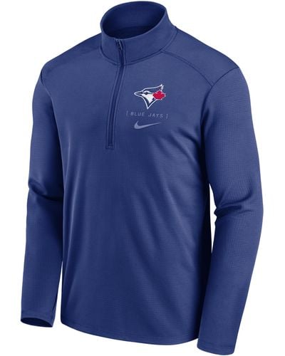 Nike Toronto Blue Jays Franchise Logo Pacer Dri-fit Mlb 1/2-zip Jacket