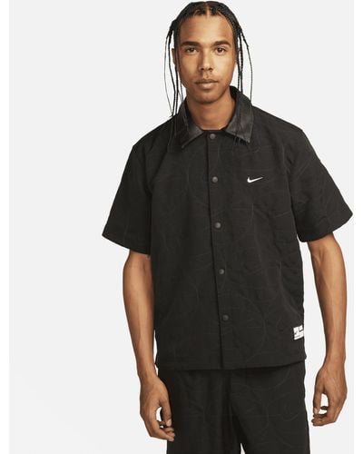 Nike Woven Short-sleeve Basketball Top Polyester - Black