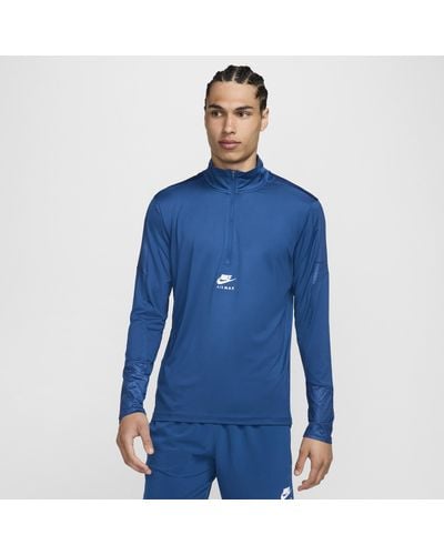 Nike Air Max Dri-fit Top Met Korte Rits - Blauw