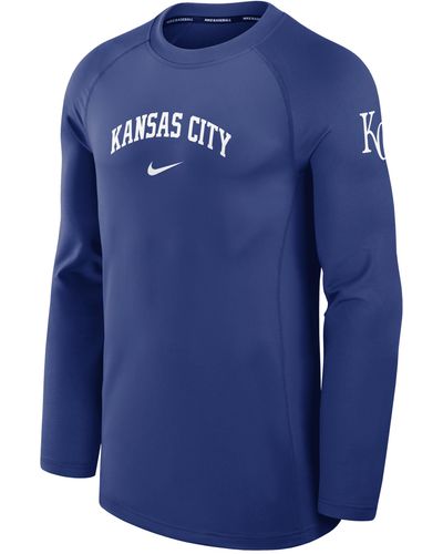 Nike Kansas City Royals Authentic Collection Game Time Dri-fit Mlb Long-sleeve T-shirt - Blue