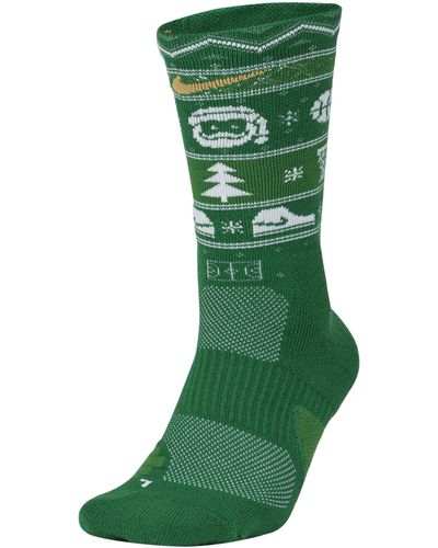 Nike Elite Christmas Crew Socks - Green