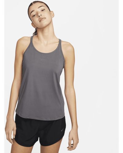 Nike One Classic Dri-fit Strappy Tank Top 50% Recycled Polyester - Grey