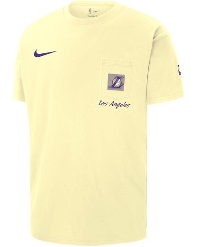 Nike Los Angeles Lakers Max90 Nba Short-sleeve Pocket T-shirt - Yellow