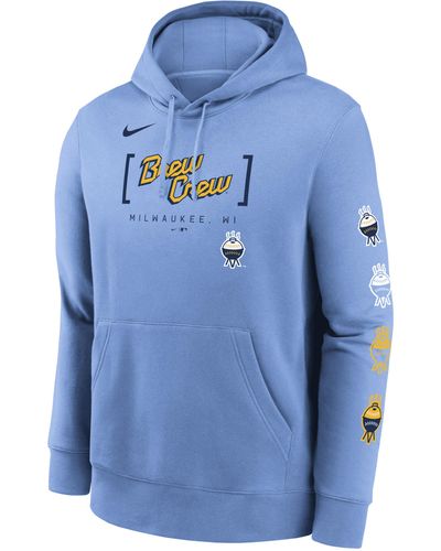 Nike Milwaukee Brewers City Connect Club Men's Mlb Pullover Hoodie - Blue