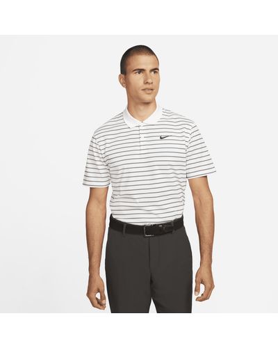 Nike Dri-fit Victory Striped Golf Polo - White