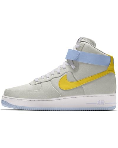 Nike Air Force 1 High By You Custom Shoes Leather - Grey