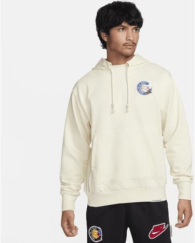 Nike Standard Issue Dri-fit French Terry Pullover Basketball Hoodie - White