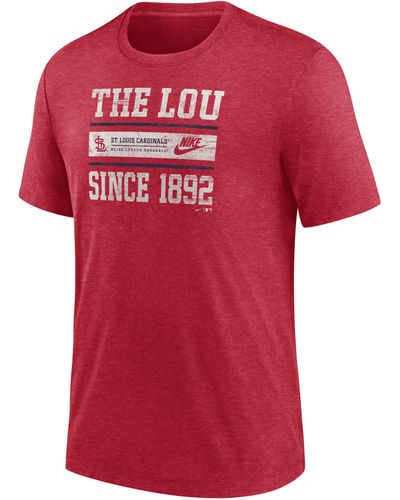 Nike St. Louis Cardinals Cooperstown Local Stack Mlb T-shirt - Red