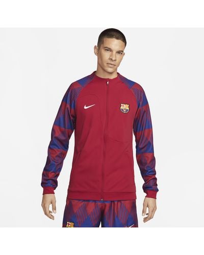 Nike Giacca da calcio in maglia con zip a tutta lunghezza fc barcelona academy pro - Rosso