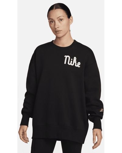 Nike Sportswear Phoenix Fleece Oversized Crew-neck Sweatshirt - Black