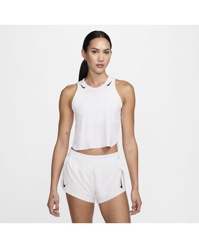 Nike Aeroswift Dri-fit Adv Cropped Running Tank Top - White