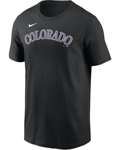 Nike Colorado Rockies Fuse Wordmark Mlb T-shirt - Black