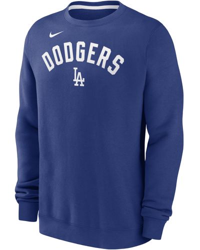 Nike Los Angeles Dodgers Classic Mlb Pullover Crew - Blue