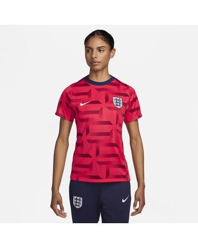 Nike England Academy Pro Dri-fit Football Pre-match Short-sleeve Top Polyester - Red