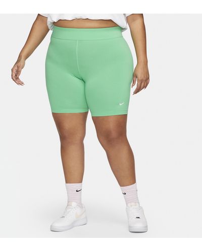 Nike Sportswear Essential Mid-rise Bike Shorts (plus Size) - Green