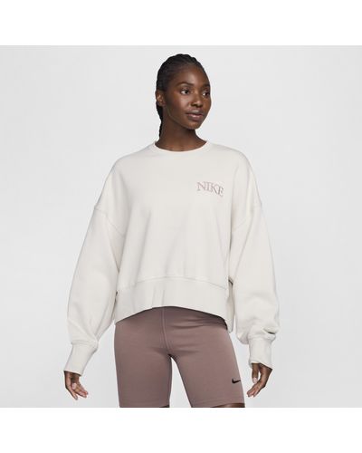 Nike Sportswear Phoenix Fleece Oversized Cropped Crew-neck Sweatshirt - White