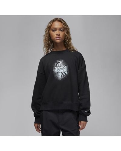 Nike Jordan Brooklyn Fleece Sweatshirt Met Ronde Hals - Zwart