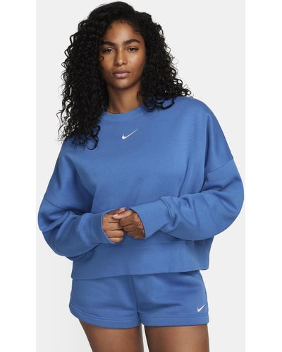 Nike Sportswear Phoenix Fleece Over-oversized Crew-neck Sweatshirt - Blue