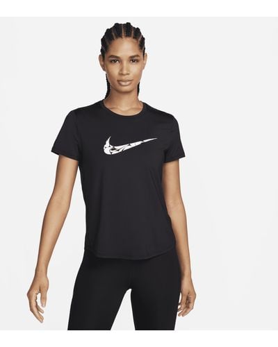 Nike One Swoosh Dri-fit Short-sleeve Running Top 50% Recycled Polyester - Black