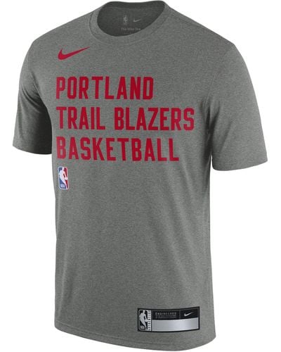 Nike Portland Trail Blazers Dri-fit Nba Practice T-shirt - Gray