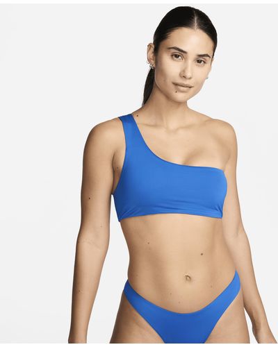 Nike Swim Essential Asymmetrical Bikini Top - Blue