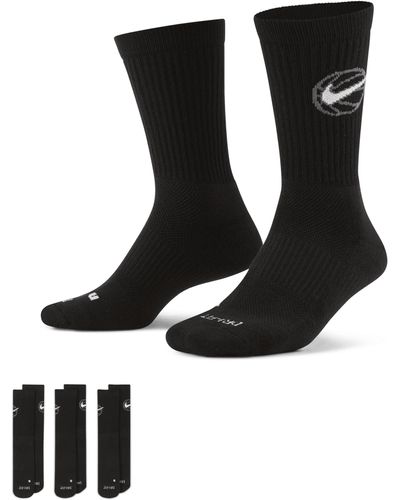 Nike Everyday Crew Basketball Socks (3 Pair) - Black