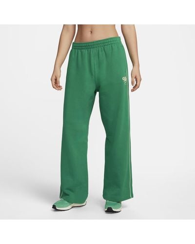 Nike Pantaloni in french terry a gamba dritta sportswear - Verde