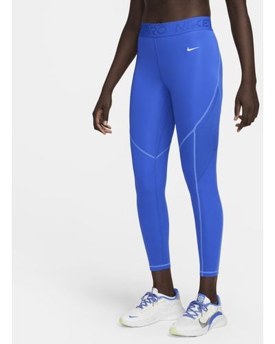 Nike Leggings a 7/8 e vita media con tasche pro - Blu