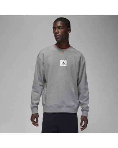 Nike Jordan Essentials Fleece Crew-neck Sweatshirt Cotton - Grey