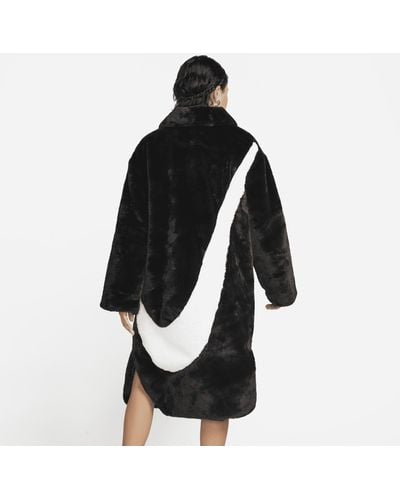 Nike Sportswear Faux Fur Long Jacket Polyester - Black