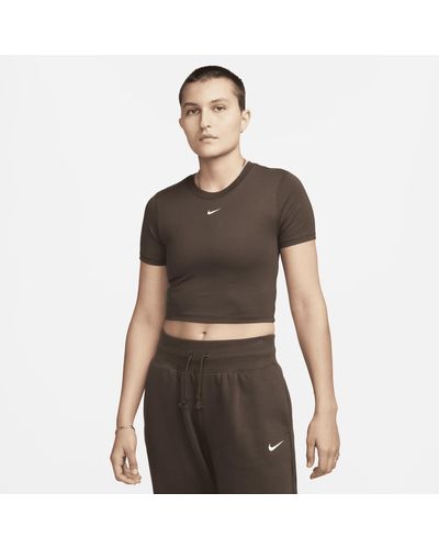 Nike Sportswear Essential Slim Cropped T-shirt Polyester - Natural